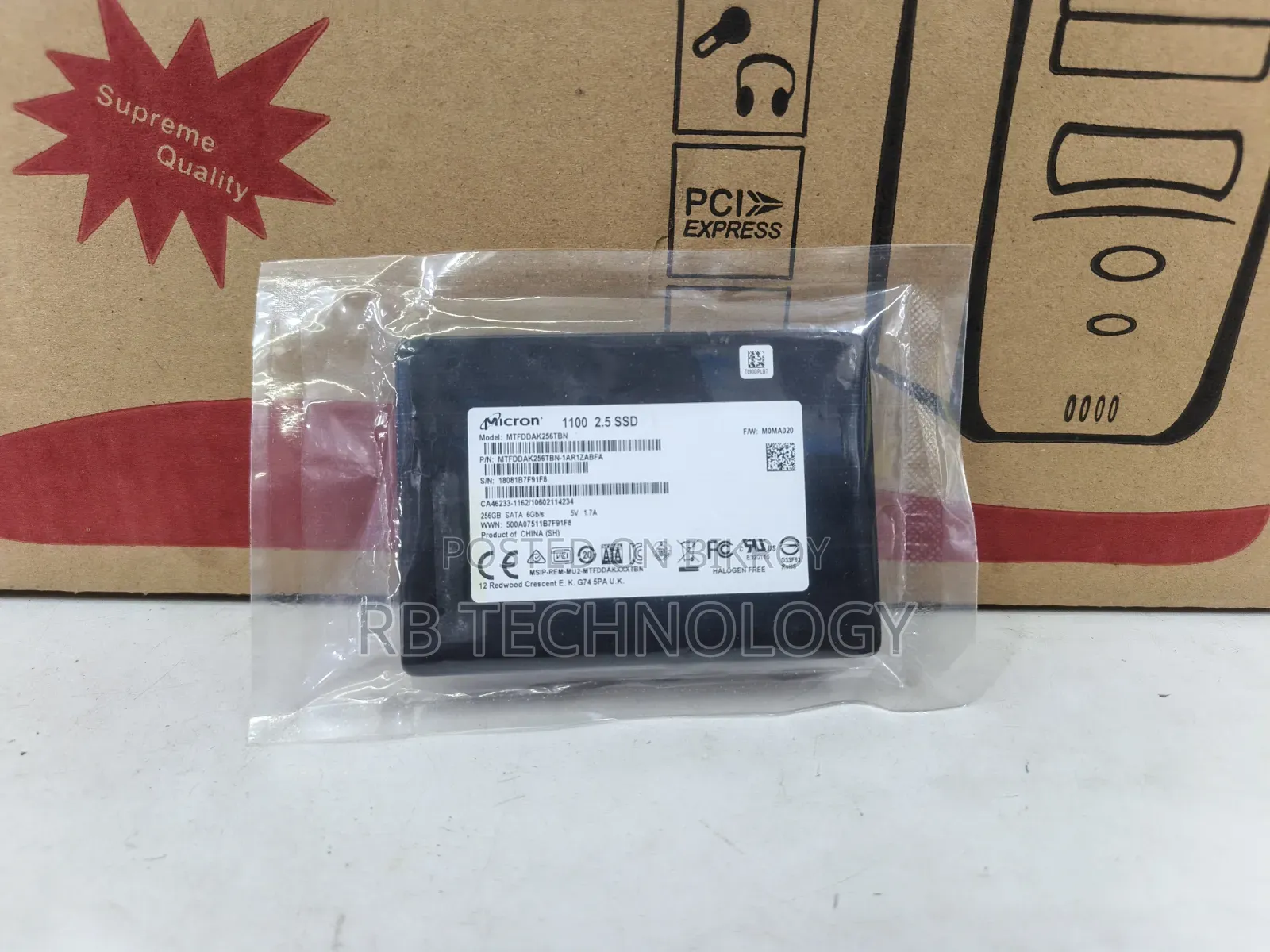 Micron 256GB SATA SSD (Warranty 1 Year)