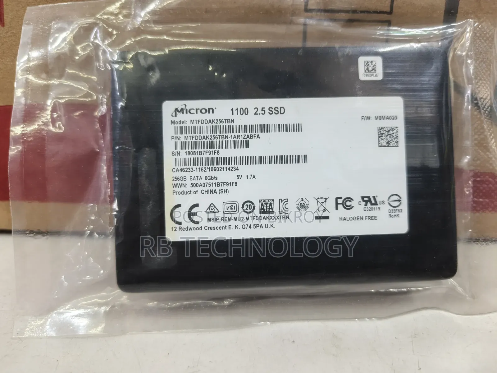 Micron 256GB SATA SSD (Warranty 1 Year)