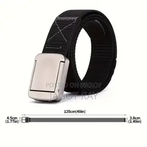Canvas Belt with Metal Buckle for Men