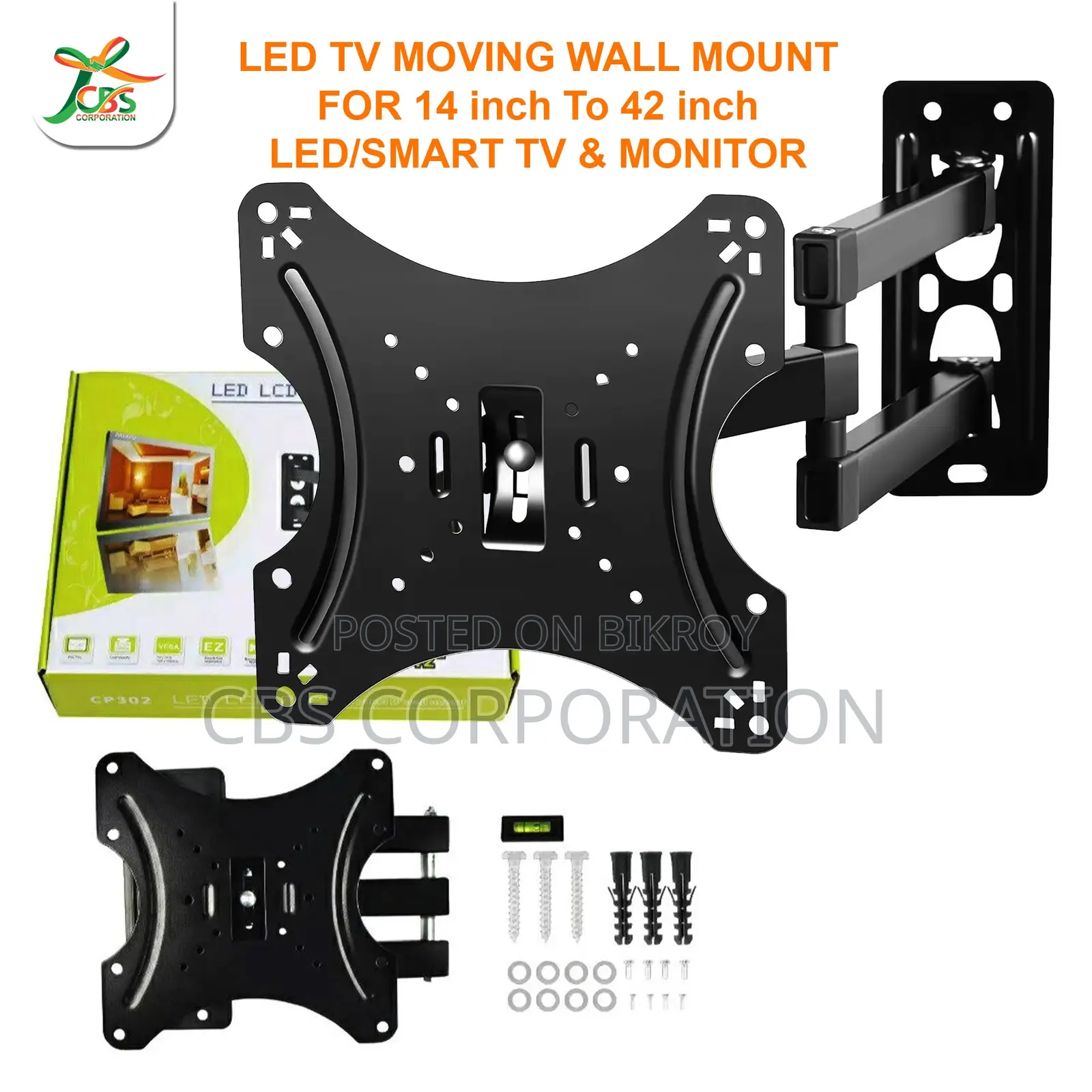 LED TV Moving Wall Mount (14" To 42")