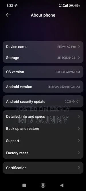 Xiaomi Redmi A7 Pro 64 GB Red