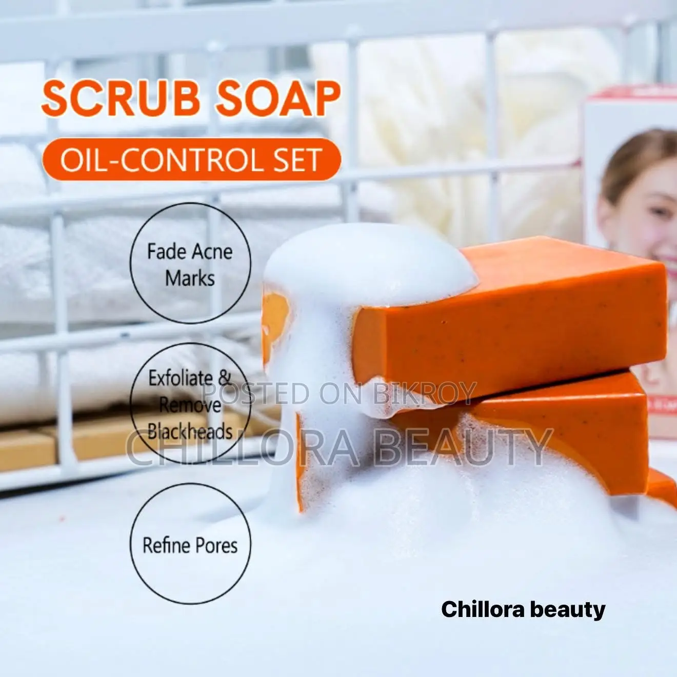 Aichun Beauty Turmeric & Papaya Scrub Soap Oil-control Set