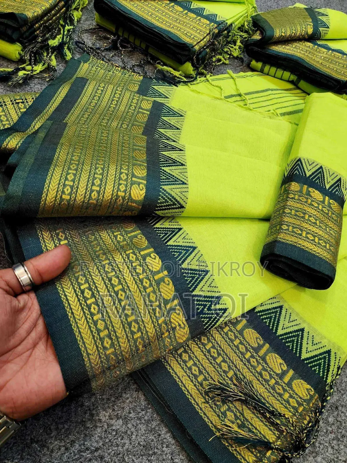 Yellow Nokshi Par Saree
