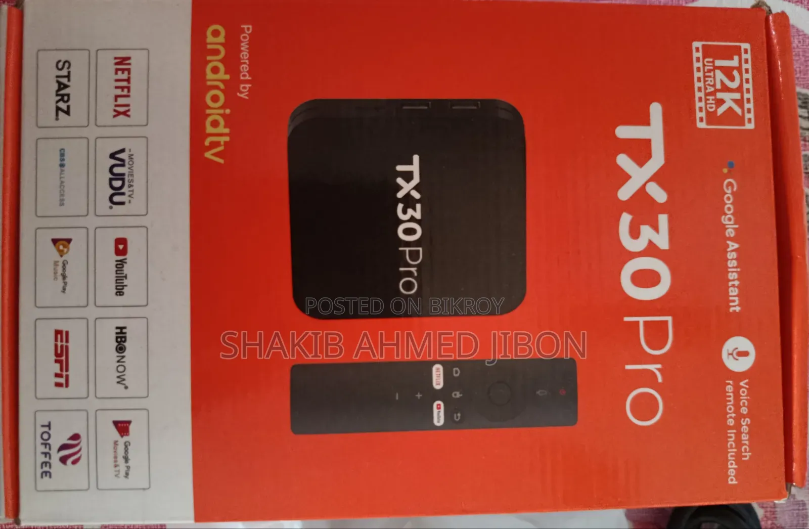 Tx30 Pro Android Tv Box Ram 16 Gb and Storage 256 Gb( Fresh Condition)
