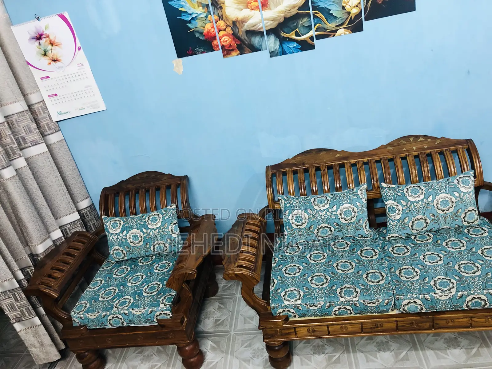Segun Wood Sofa Set