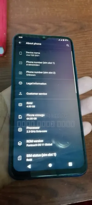 Vivo Y20 64 GB Blue