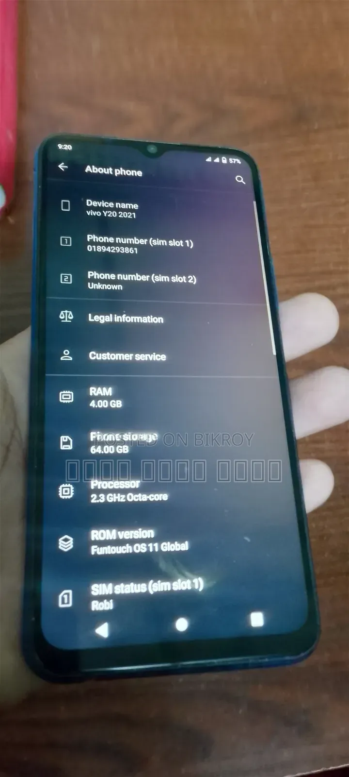 Vivo Y20 64 GB Blue