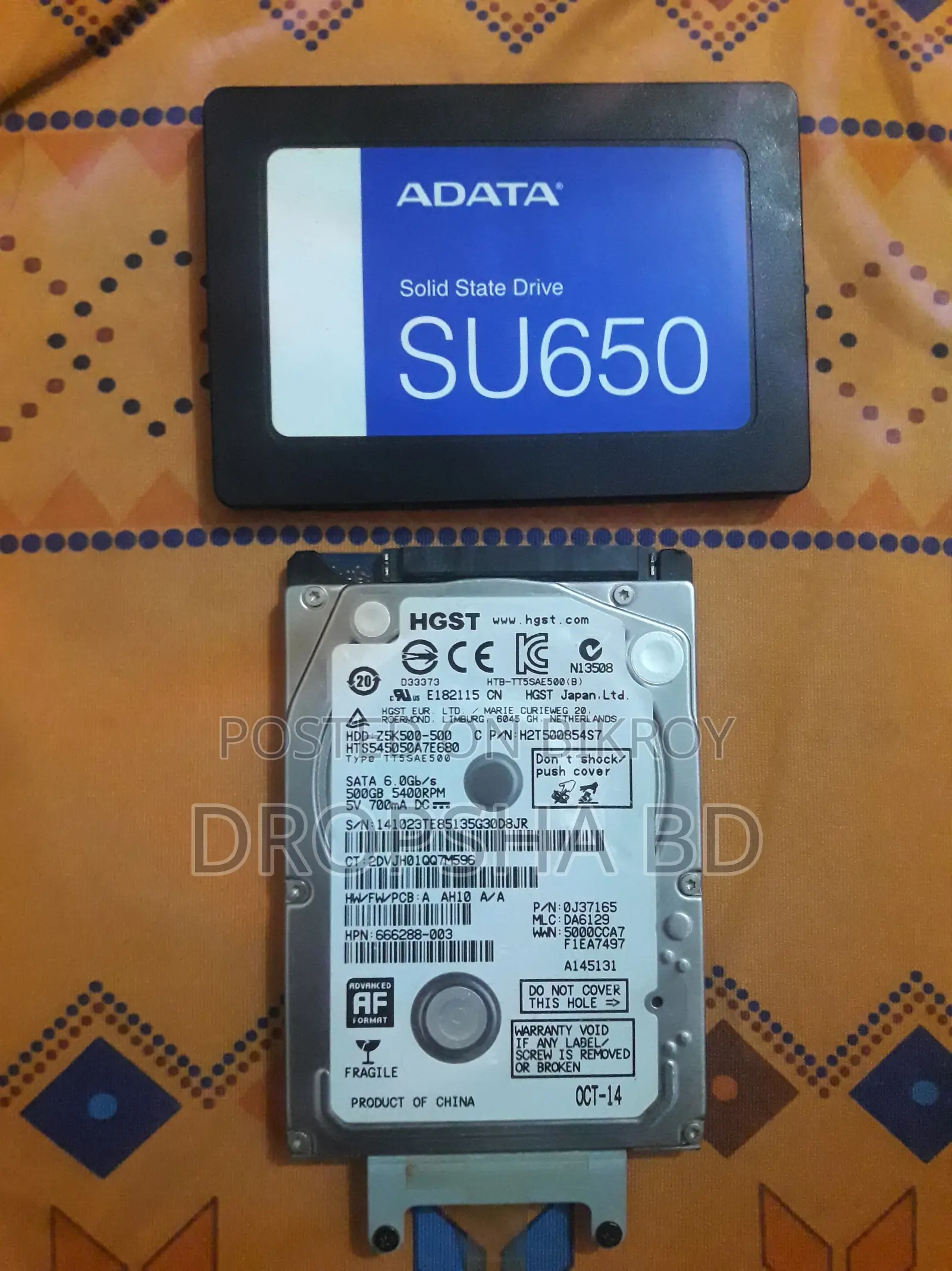 120GB SSD, 500GB Hard Drive, 4GB and 2GB RAM