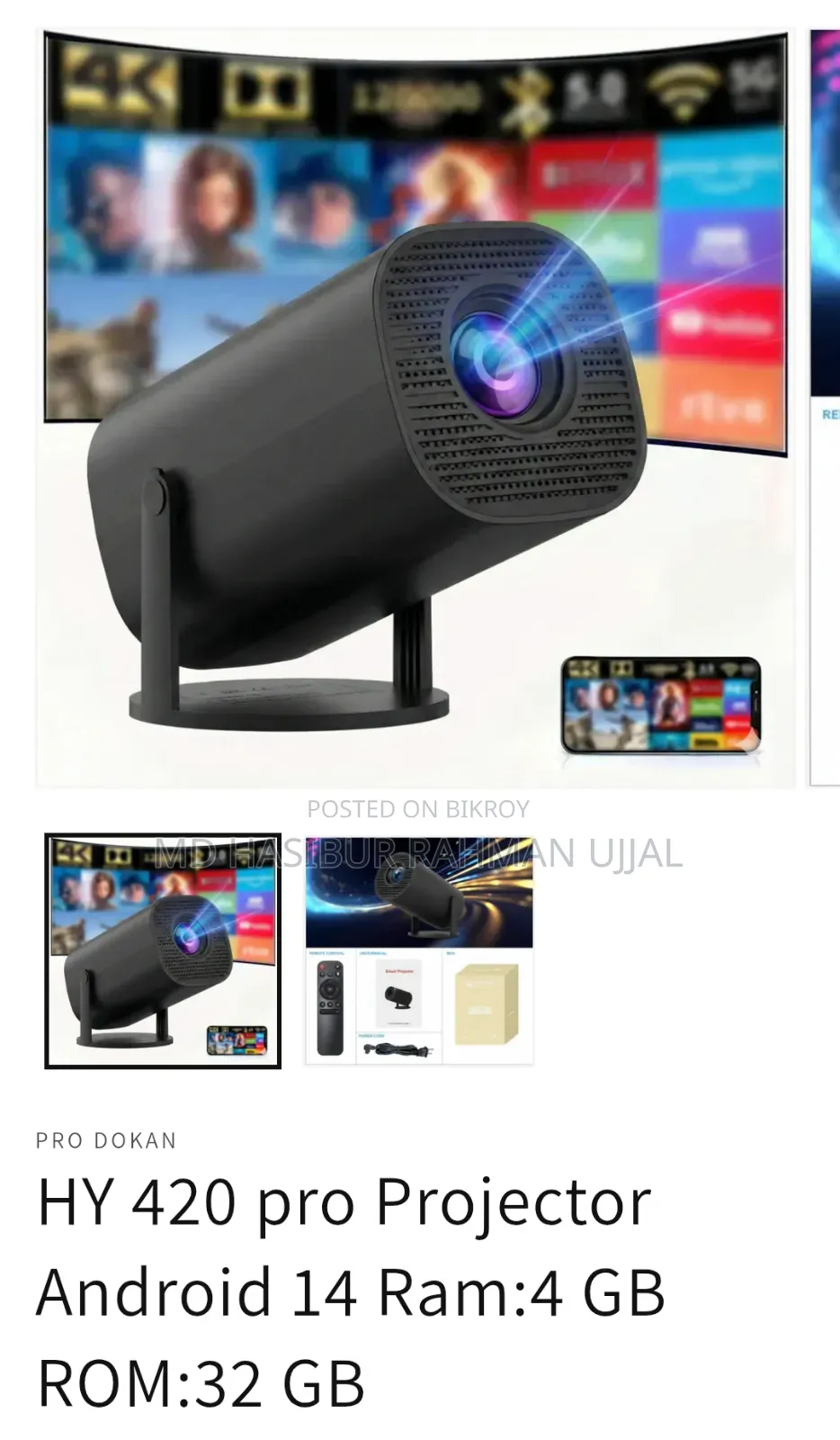 Hy420 Pro Projector Only 7 Day Use
