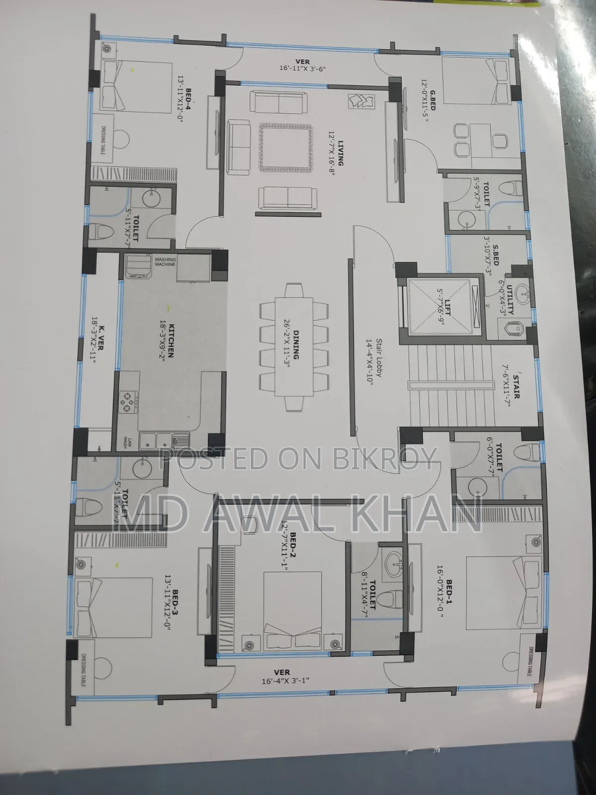 3-bedroom Apartment in Mohakhali DOHS for Sale