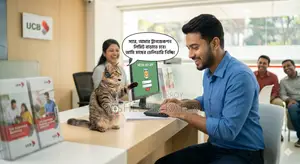 Computer Operator and Composer in front of Tripti