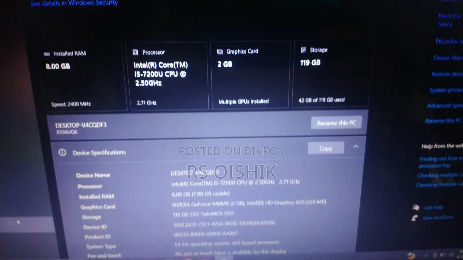 Laptop Asus 8GB Intel Core I5 SSD 128GB
