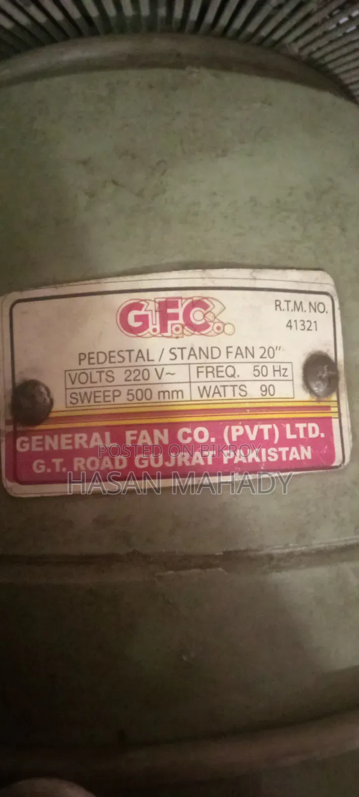 GFC Stand Fan (Pakistan)