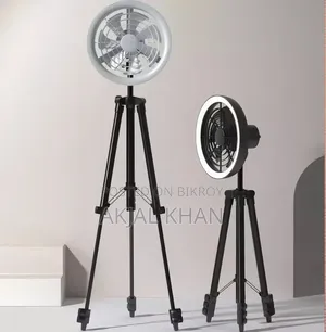 Jisulife Fa17 Rechargeable Fan With Led Light and Table Tripod