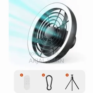 Jisulife Fa17 Rechargeable Fan With Led Light and Table Tripod