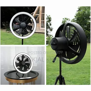 Jisulife Fa17 Rechargeable Fan With Led Light and Table Tripod
