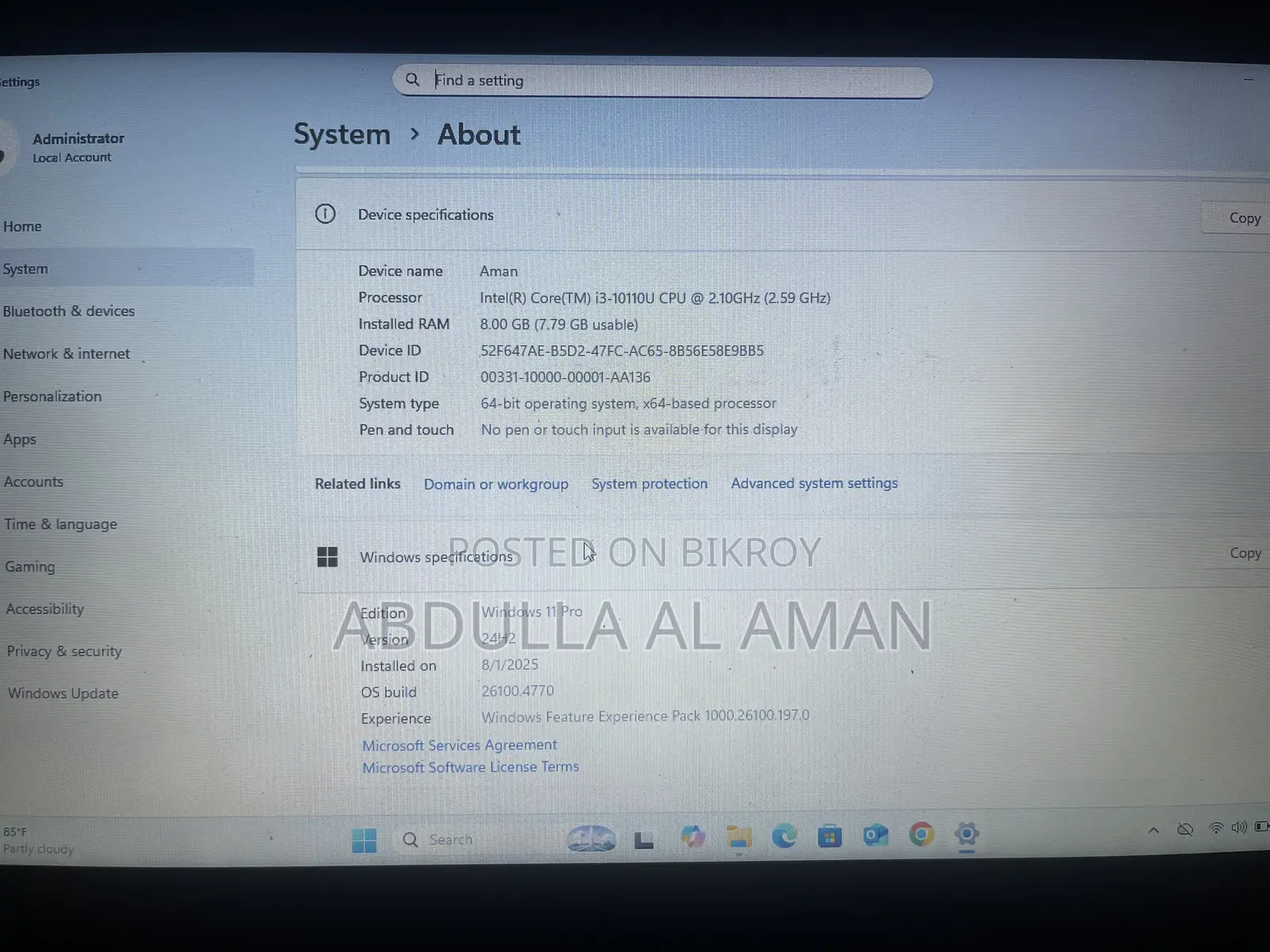Laptop Lenovo ThinkPad L14 8GB Intel Core I3 SSD 256GB