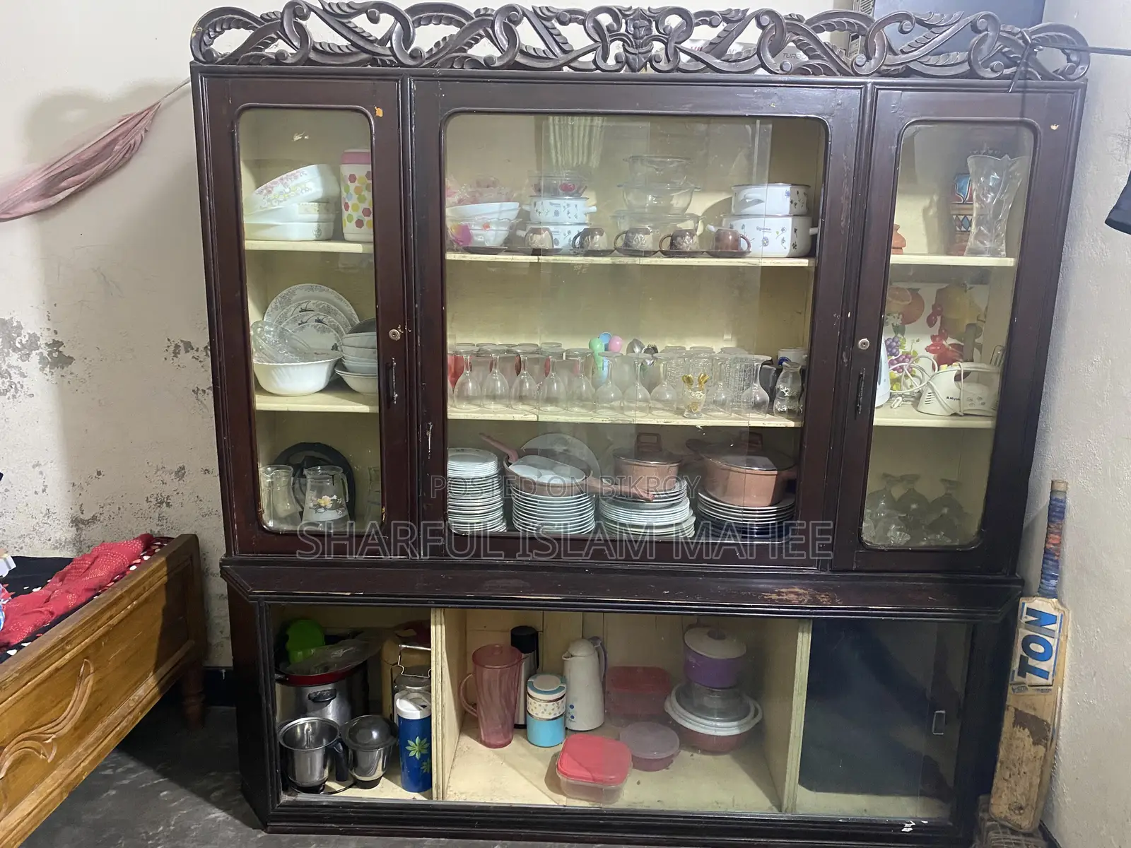Original Teak Wood 6ft / 6.5ft Wall Showcase