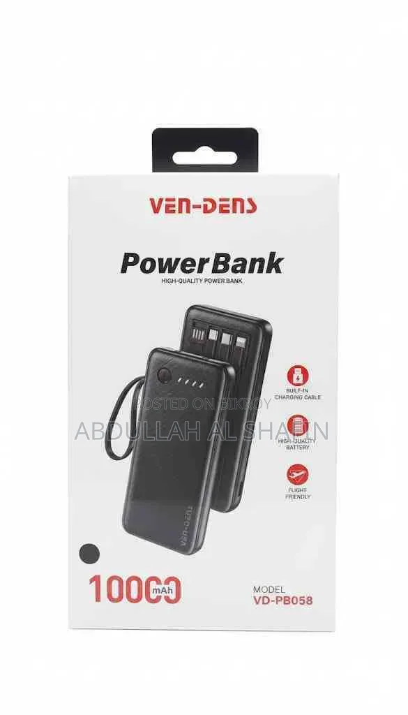 Ven-Dens 10000mAh Power Bank (Model: Vd-Pb058)