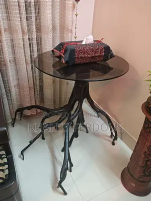 সোফা (২+২+১+১), কর্নার শোকেস, সেন্টার টেবিল, গাছের শিকড়ের গ্লাস টেবিল