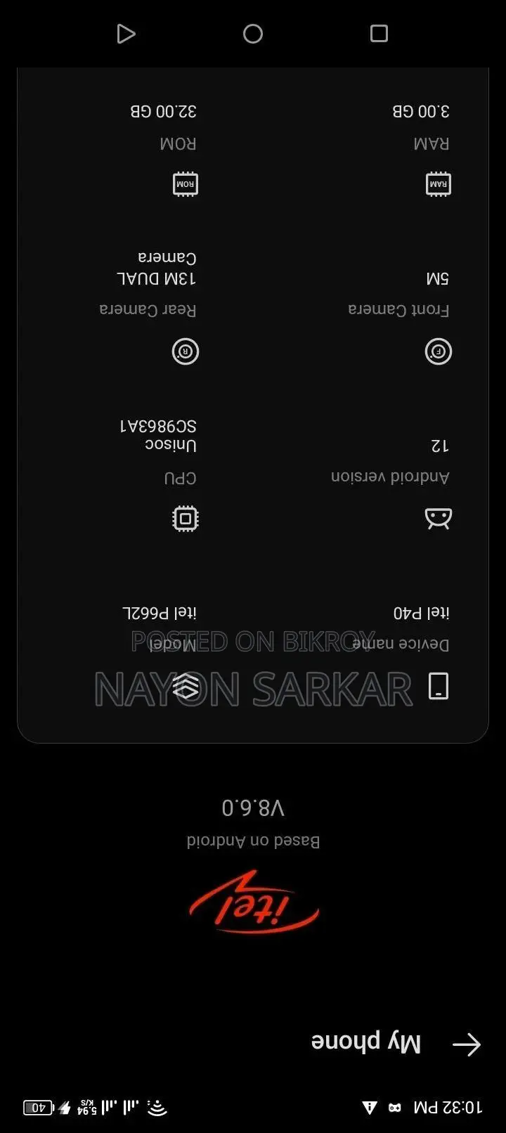 Itel P40 32 GB Black