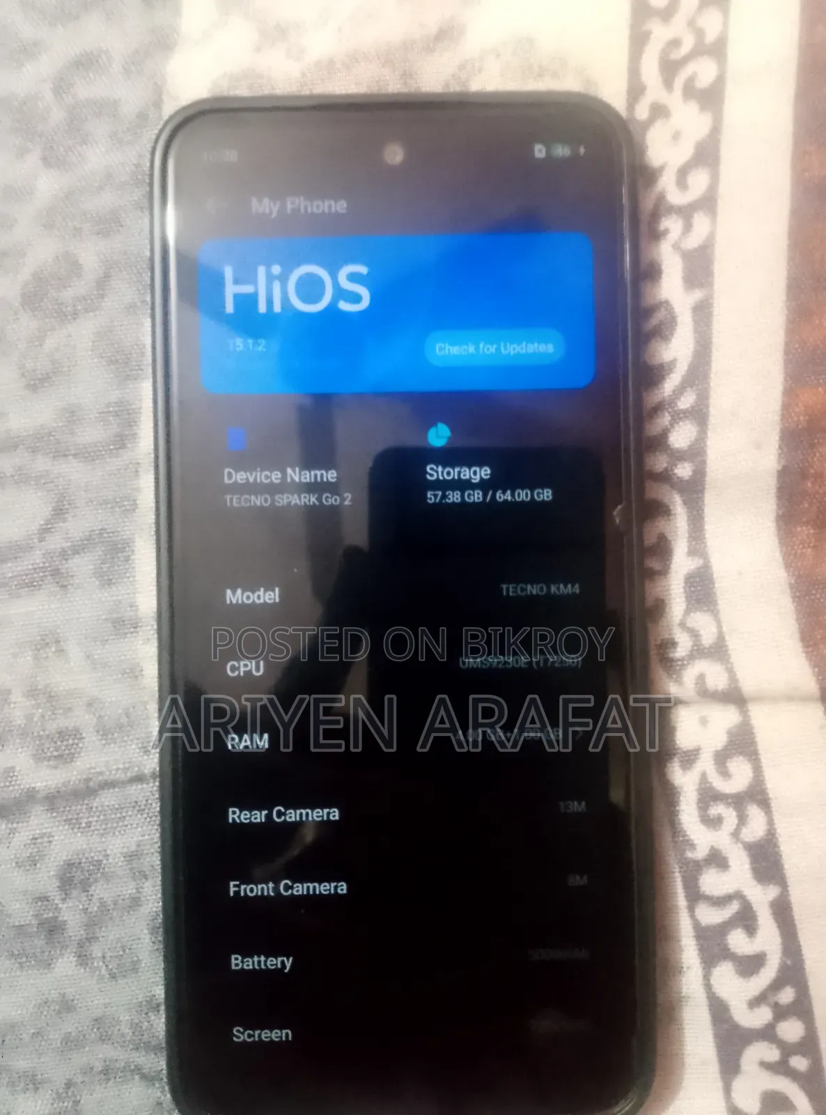 New Tecno 4 GB Black