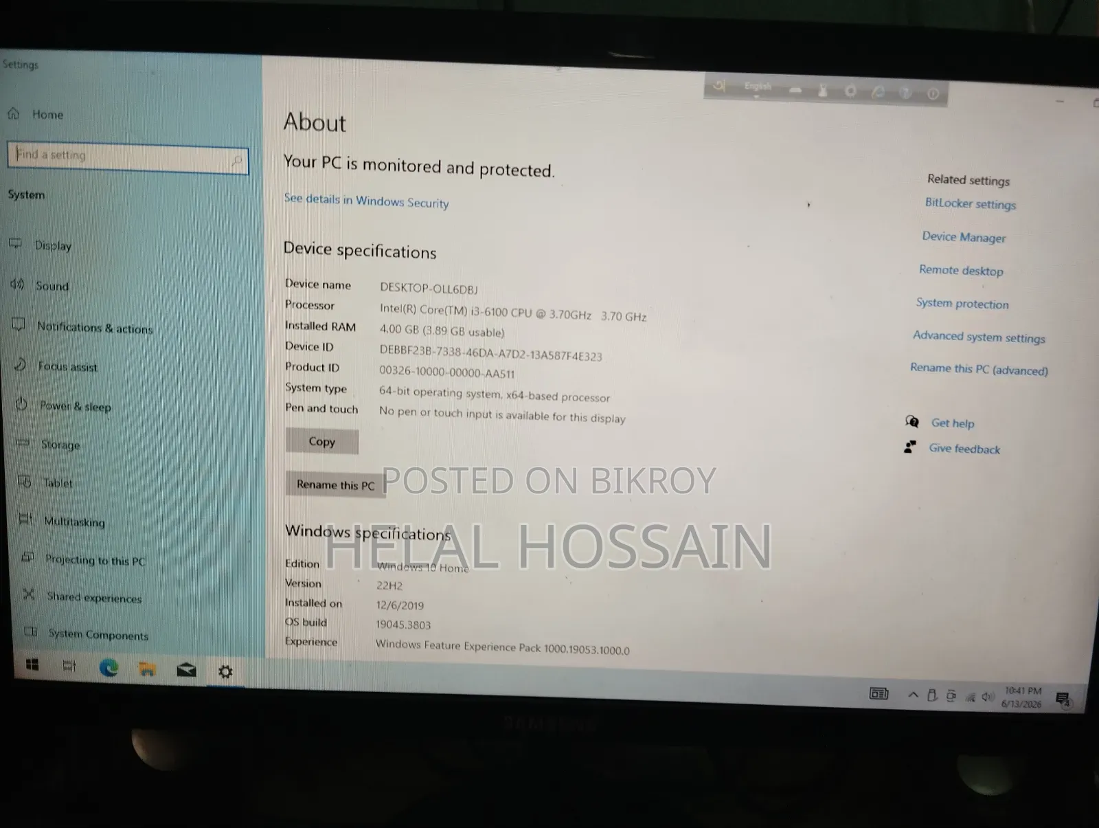 Gigabyte GA-H110MSTX-HD3-ZK 4GB Intel Core i3 SSD 128GB