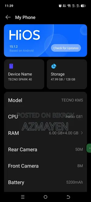 Tecno Spark 40 128 GB White
