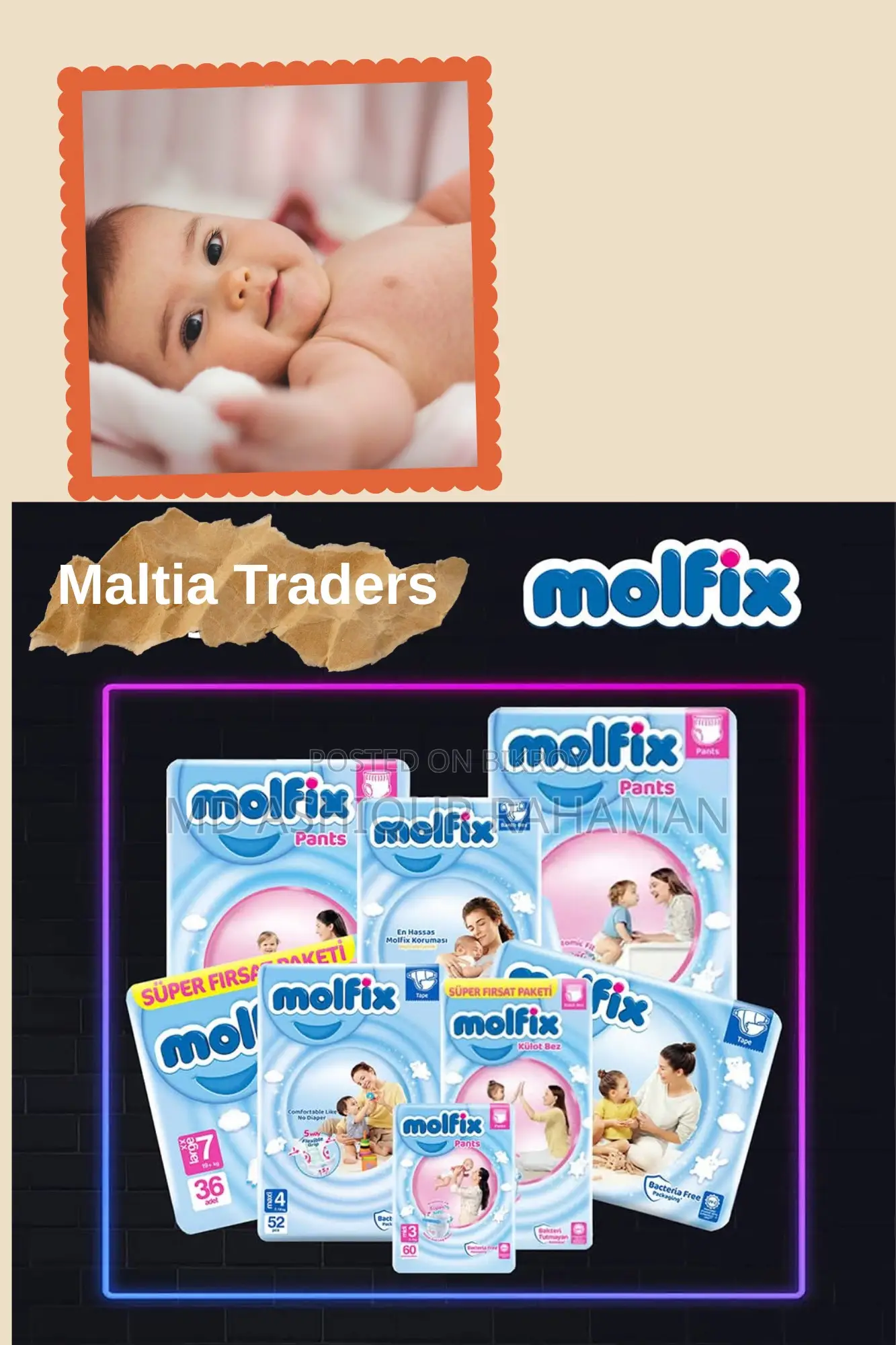 Molfix Baby Diaper Belt Pant. Joly Adult Diaper.