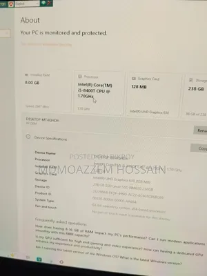 Desktop Computer 8GB Intel Core i5 SSD 256GB