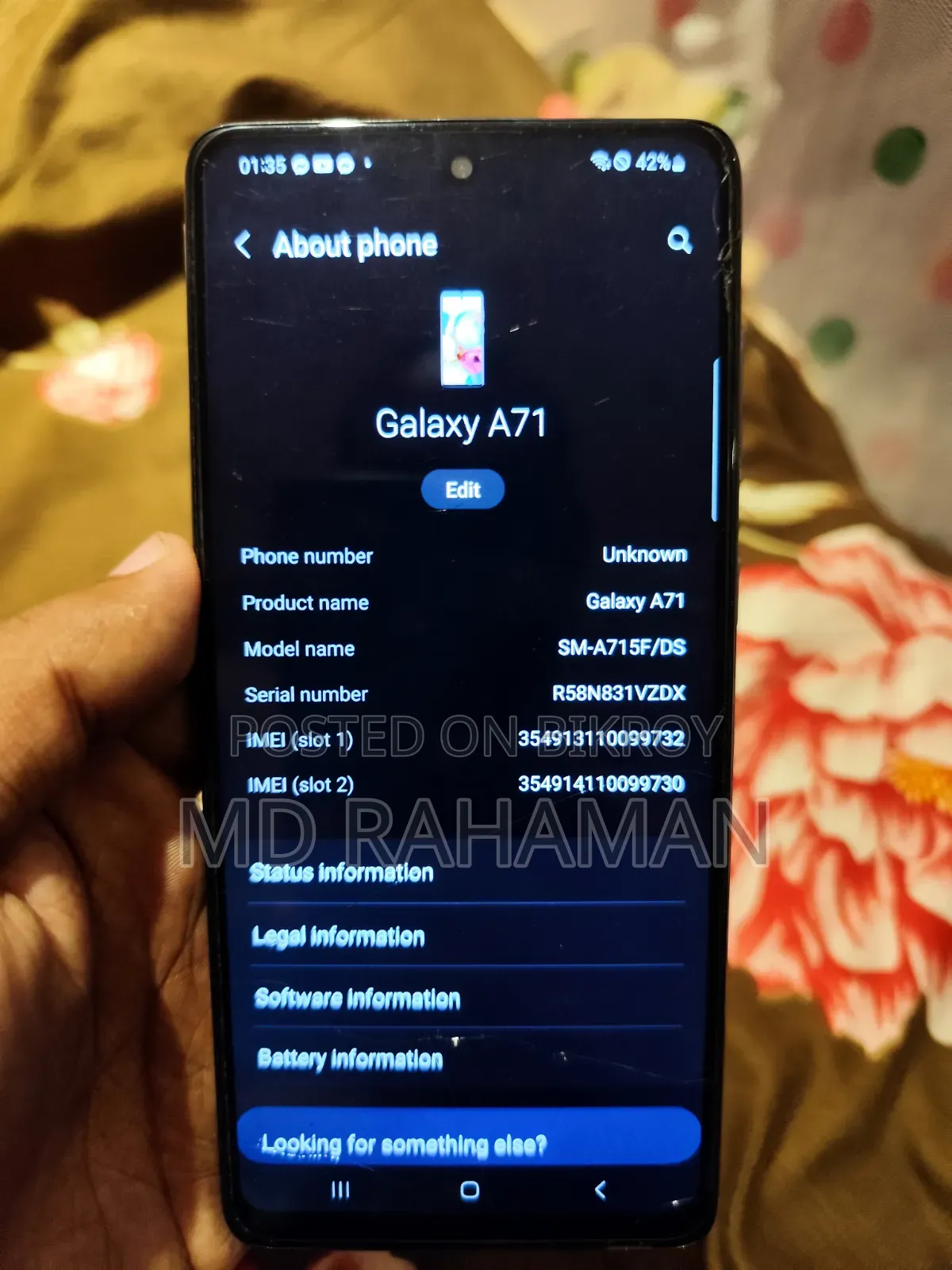 Samsung Galaxy A71 128 GB Bronze