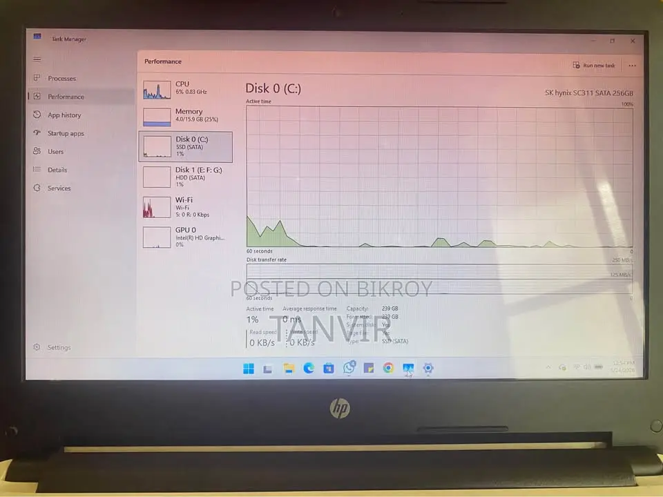Laptop HP 15 16GB Intel Core i3 HDD+SSD 750GB