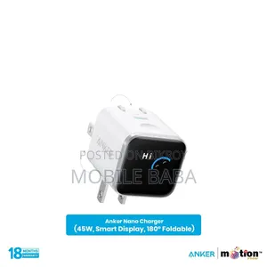 Anker Nano 45w Charger (Smart Display, 180° Foldable) -cn