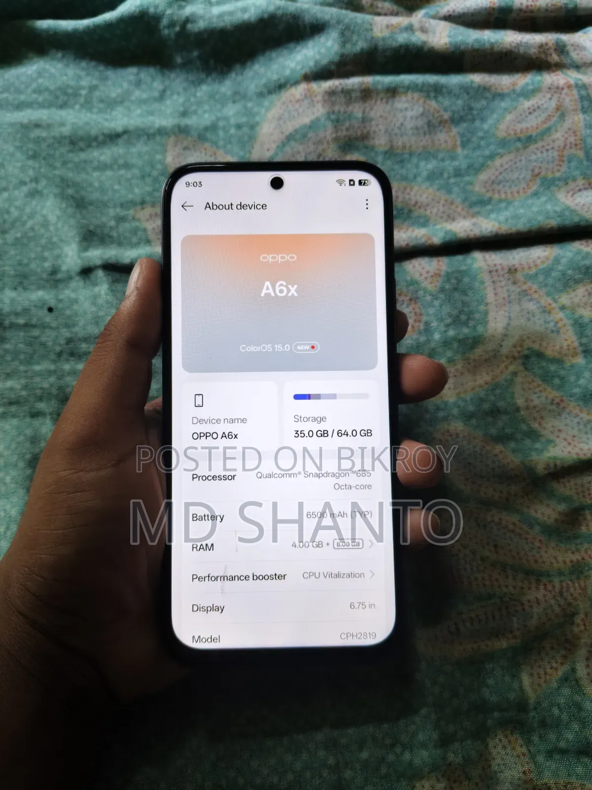 Oppo A6x 64 GB Blue