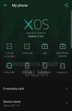 Infinix Hot 11s 128 GB Blue