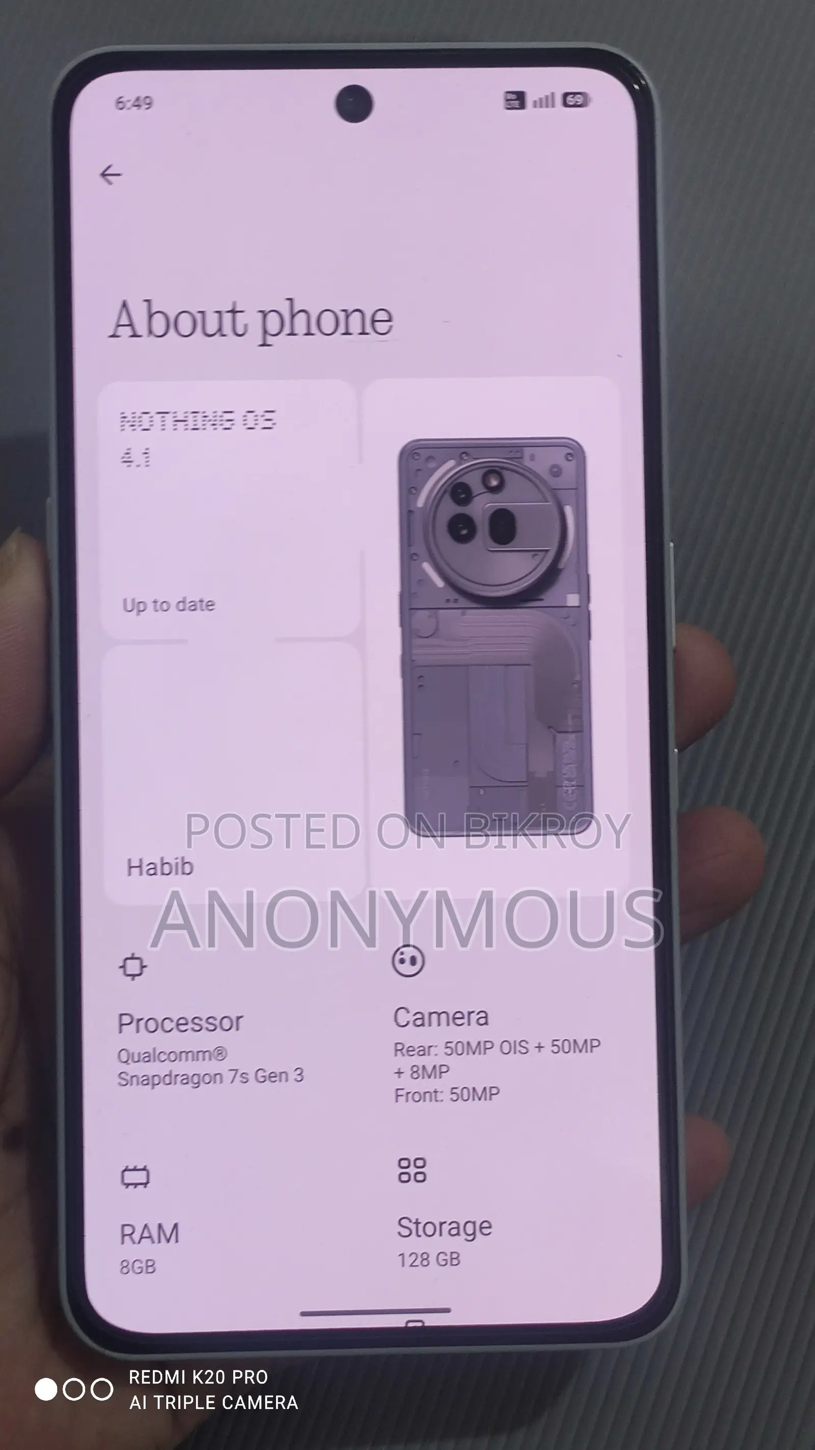 Nothing Phone 3a Pro 128 GB Gray