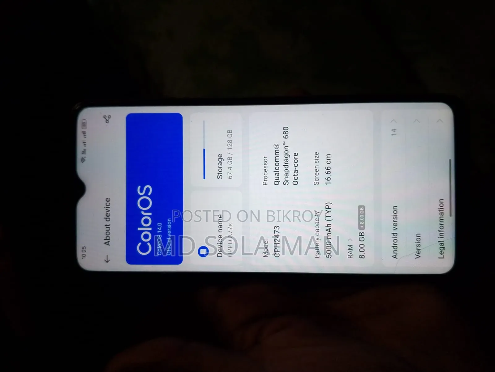 Oppo A77s 128 GB Orange