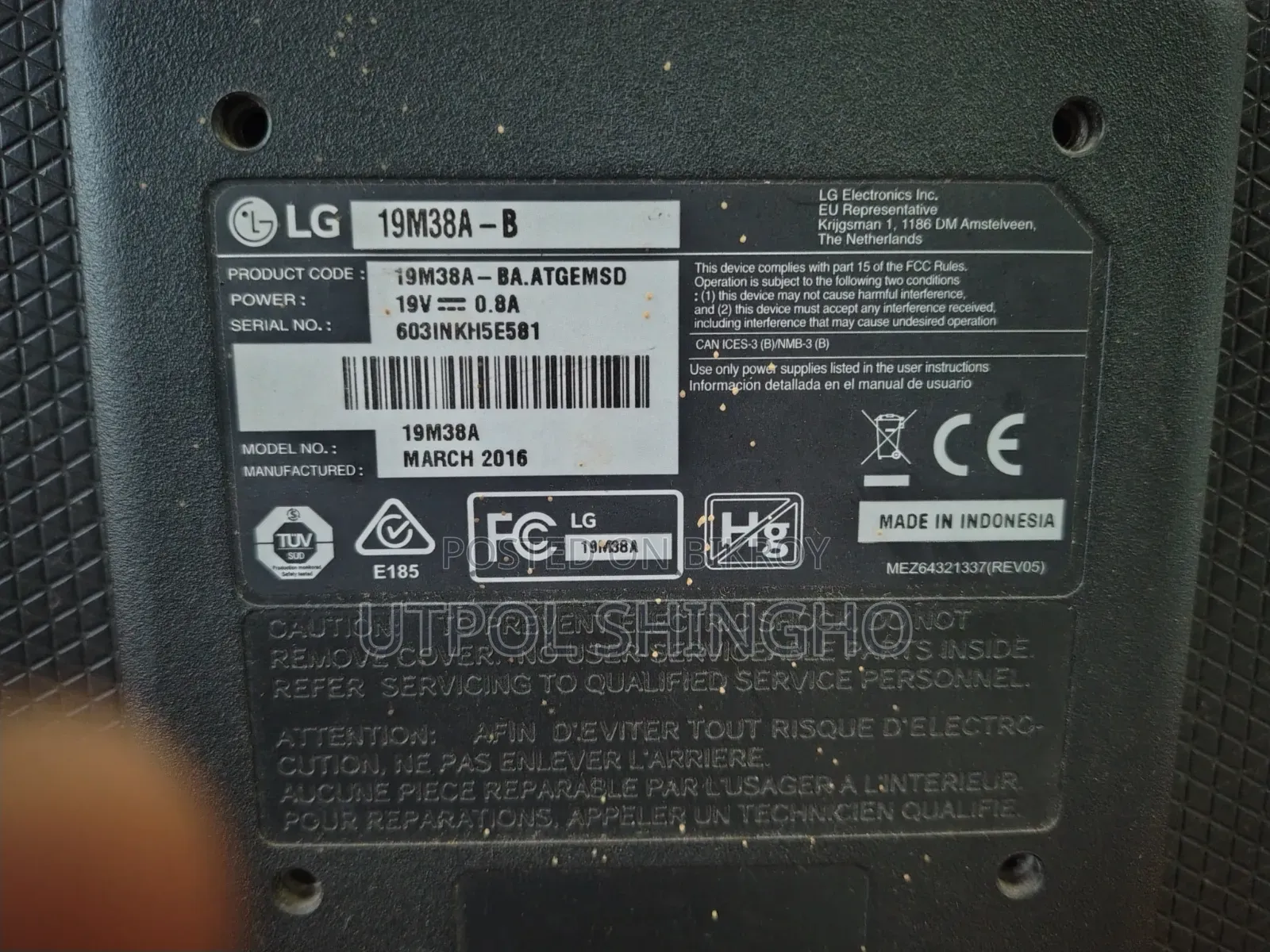 LG 19M38A Monitor 18.5 Inch