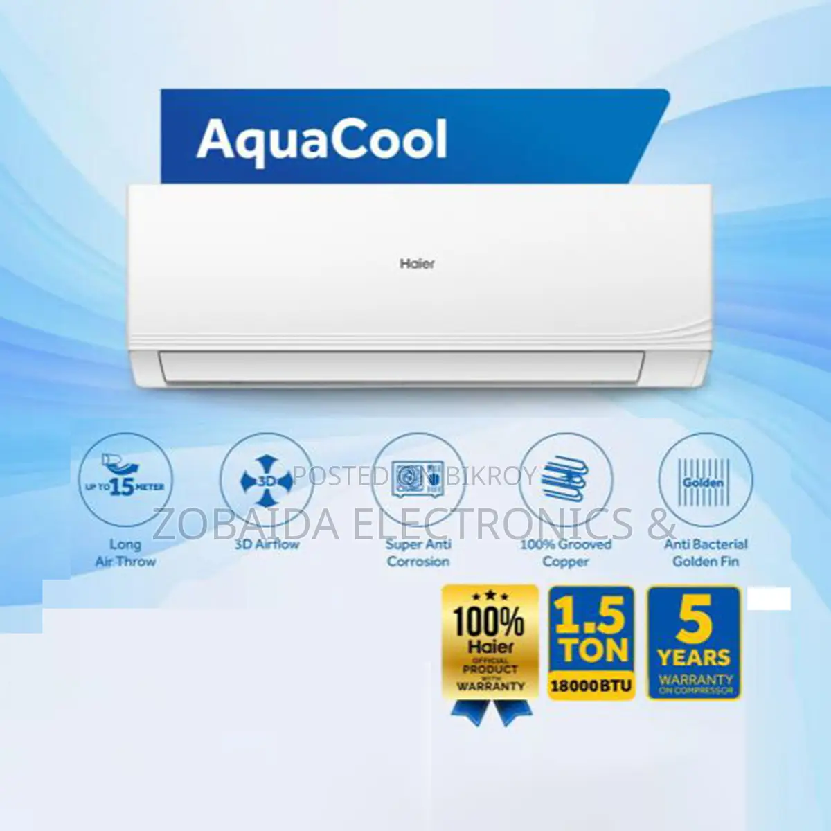 Haier HSU-18AQUACOOL 1.5-Ton Non-Inverter AC