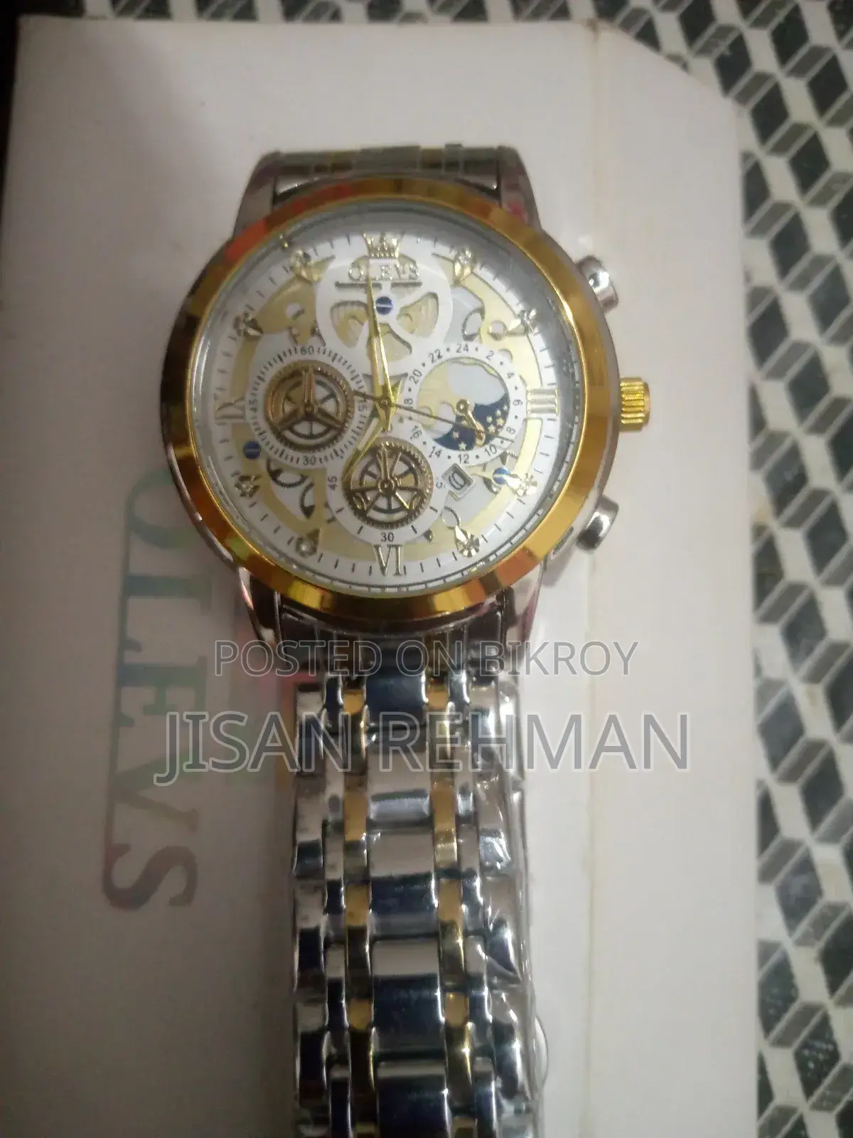 Brand New Olevs 6712 Skeleton Quartz Watch. Poly Intact. With Box.