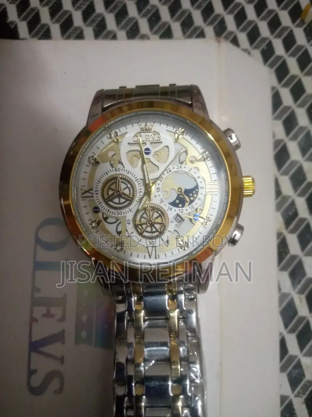 Brand New Olevs 6712 Skeleton Quartz Watch. Poly Intact. With Box.