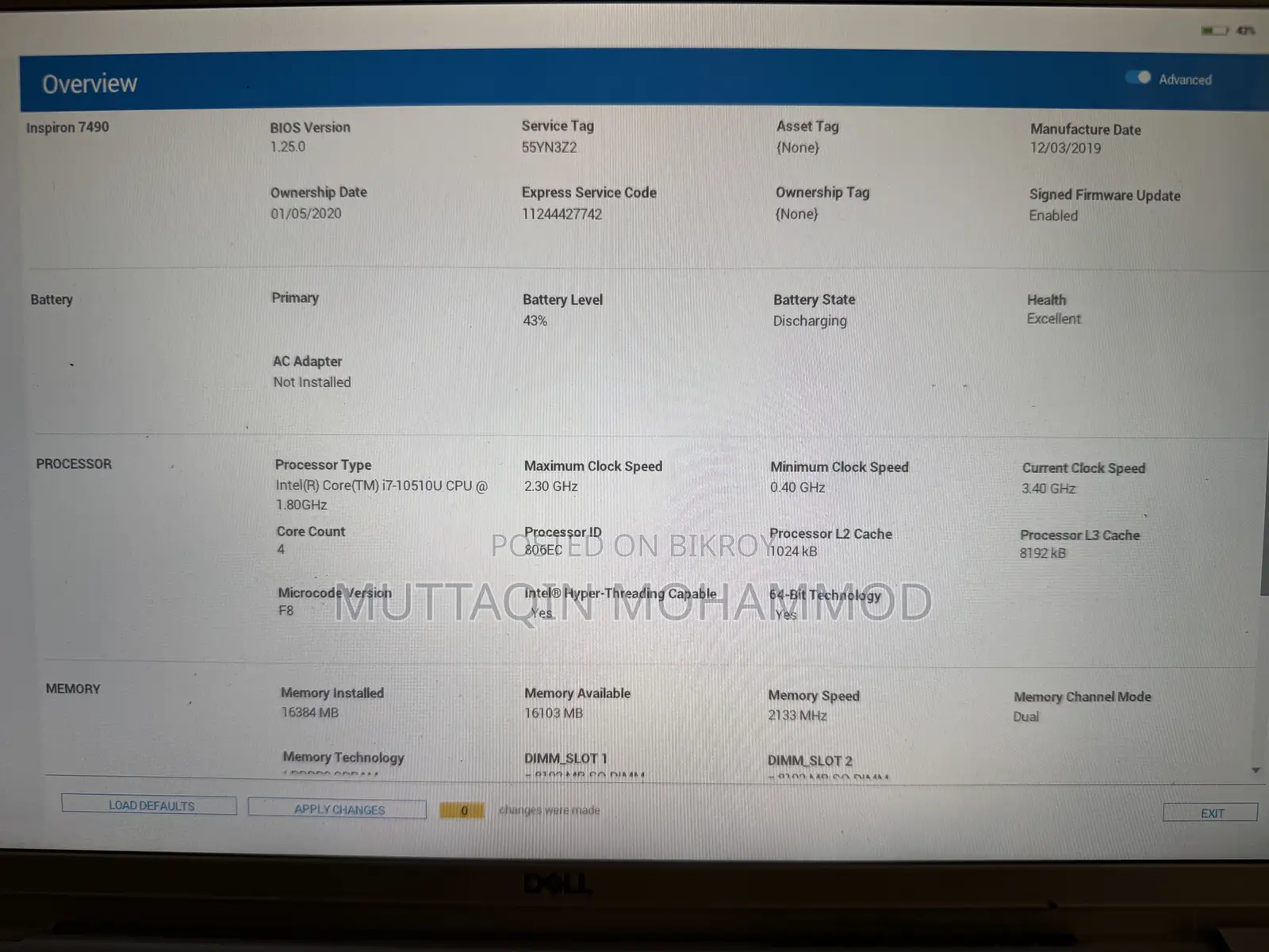 Laptop Dell Latitude 7490 16GB Intel Core i7 SSD 512GB