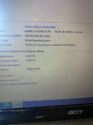 Laptop Acer Aspire 4740 4GB Intel Core i3 HDD 500GB