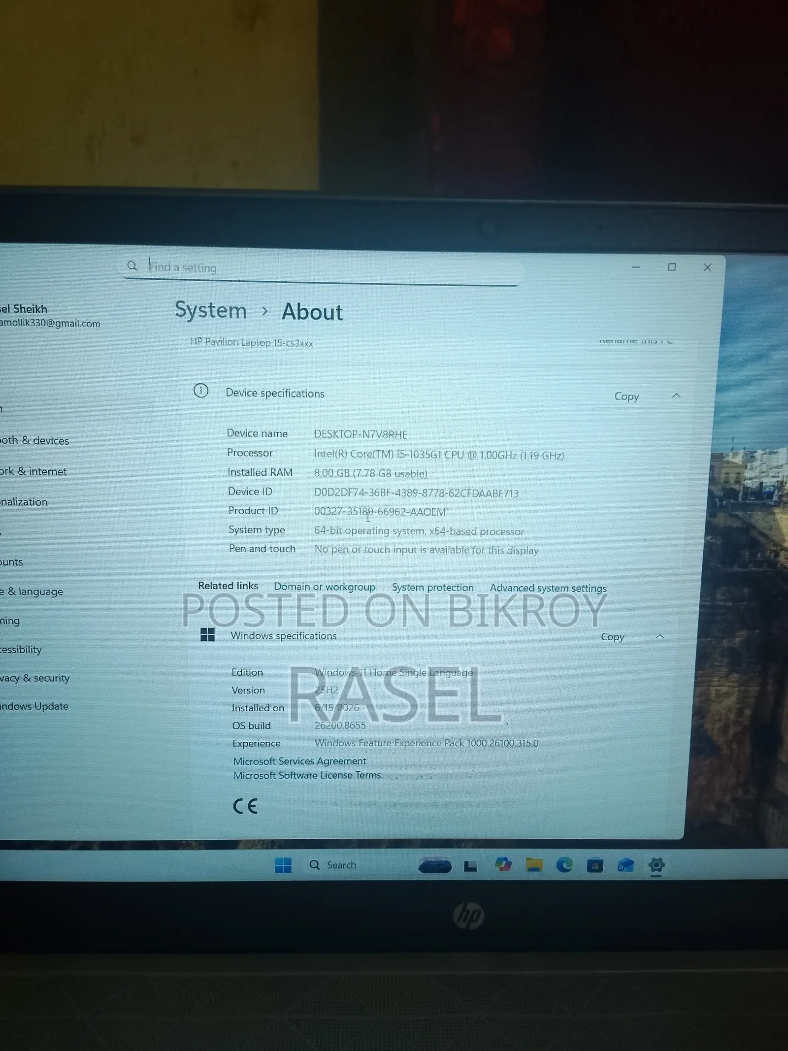 Laptop HP Pavilion 15 8GB Intel Core I5 SSD 256GB