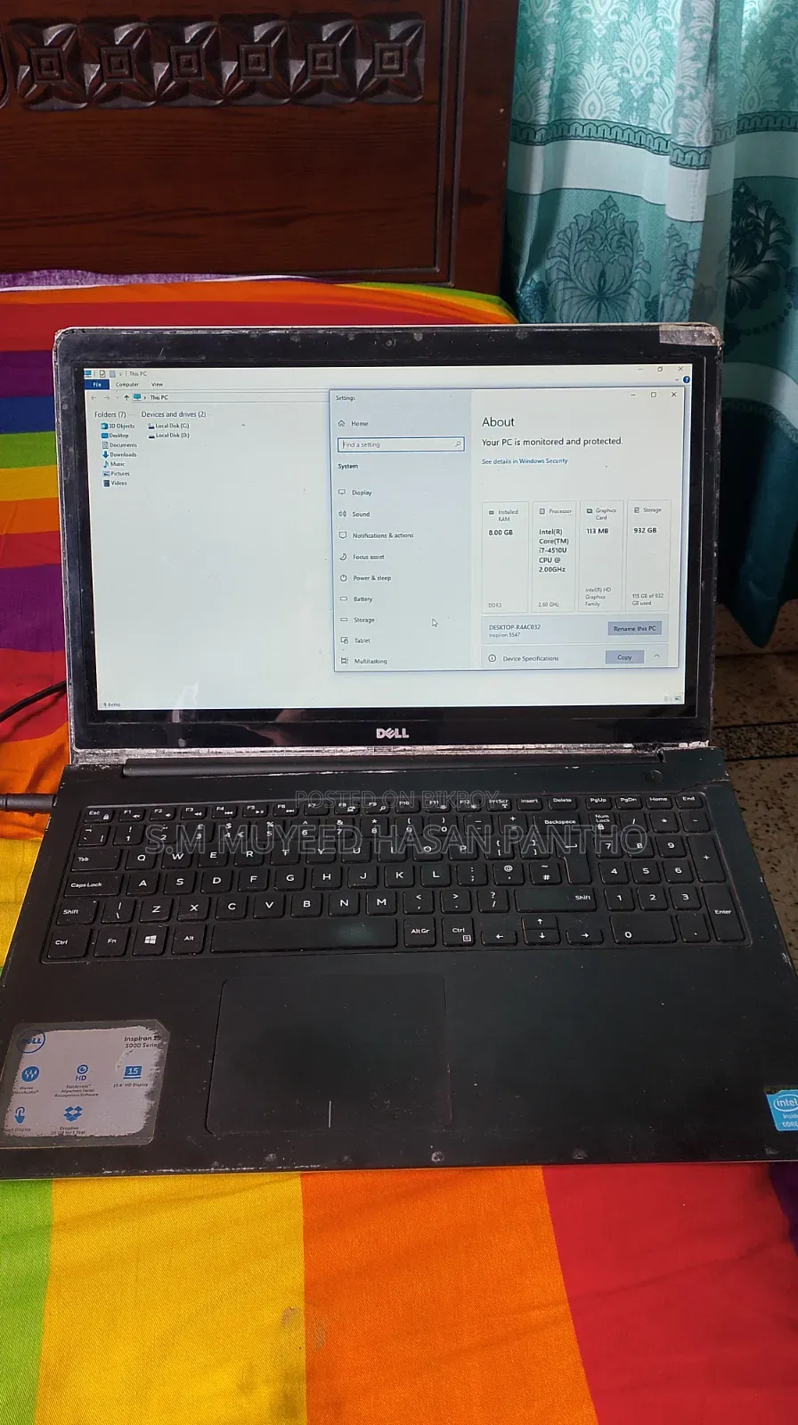 Laptop Dell Inspiron 5548 8GB Intel Core I7 HDD 1T