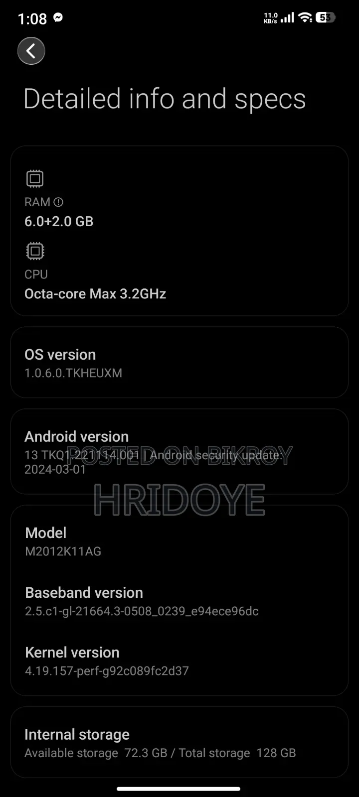 Xiaomi Poco F3 128 GB Rose Gold