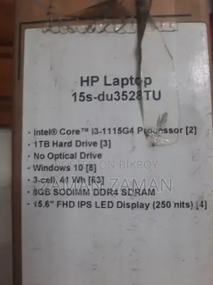 Laptop HP 15s 8GB Intel Core I3 SSD 1T
