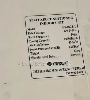 1.5 Ton Gree Ac (Model:- Gs-18ct/I)