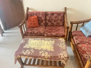 Shegun Wood Sofa (2+2+1) + Tea Table and Foam Included