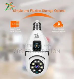 CBS 2MP+2MP HD Dual Lens Bulb Smart WiFi IP Camera